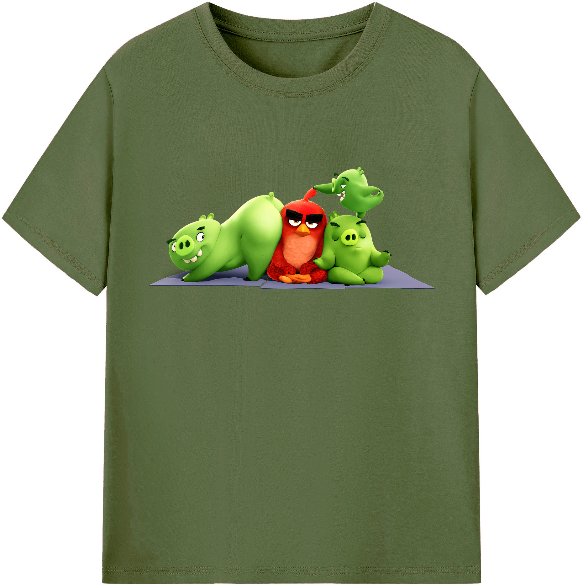 （画像用） Angry Birds アングリーバード 綿100％半袖Tシャツ（フロントプリント）